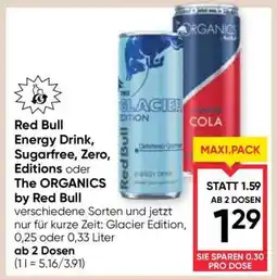 Maximarkt Red Bull Energy Drink, Sugarfree, Zero, Editions oder The ORGANICS by Red Bull Angebot