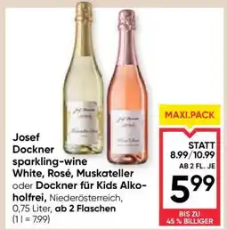 Maximarkt Josef Dockner sparkling-wine White, Rosé, Muskateller oder Dockner für Kids Alkoholfrei Angebot