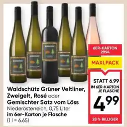Maximarkt Waldschütz Grüner Veltliner, Zweigelt, Rosé oder Gemischter Satz vom Löss Angebot