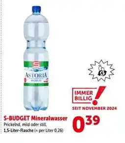 Interspar S-BUDGET Mineralwasser Angebot
