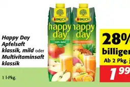 Nah&Frisch Happy Day Apfelsaft klassik, mild oder Multivitaminsaft klassik Angebot