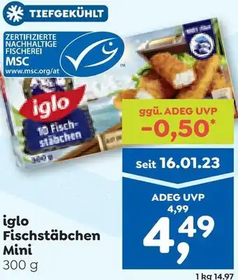 ADEG iglo Fischstäbchen Mini Angebot