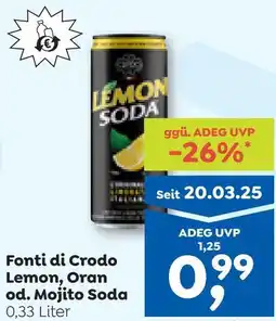 ADEG Fonti di Crodo Lemon, Oran od. Mojito Soda Angebot