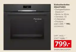 XXXLutz Einbaubackofen HBA571BB3 Angebot
