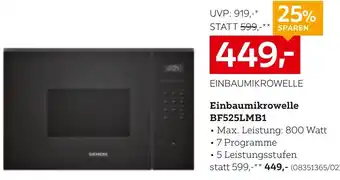 XXXLutz Einbaumikrowelle BF525LMB1 Angebot