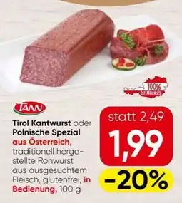 Spar Tirol Kantwurst oder Polnische Spezial Angebot