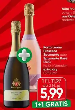Spar Porta Leone Prosecco Spumante oder Spumante Rose DOC Angebot