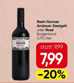 Spar Reeh Hannes Andauer Zweigelt oder Rosé Angebot