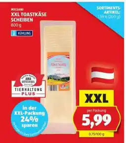 Hofer MILSANI XXL TOASTKÄSE SCHEIBEN Angebot