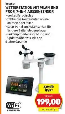 Hofer BRESSER WETTERSTATION MIT WLAN UND PROFI 7-IN-1 AUSSENSENSOR Angebot