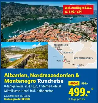 Albanien, Nordmazedonien & Montenegro Rundreise