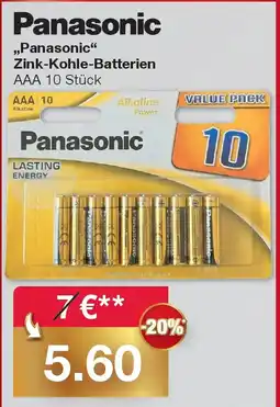 Woolworth Panasonic Zink-Kohle-Batterien Angebot