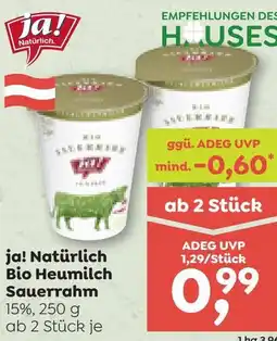 ADEG ja! Natürlich Bio Heumilch Sauerrahm Angebot