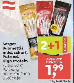 ADEG Sorger Salanettis mild, scharf, Pute od. High Protein Angebot