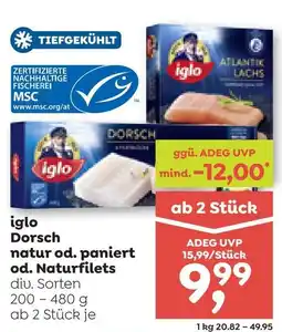 ADEG Iglo dorsch natur od. paniert od. naturfilets Angebot