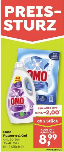ADEG Omo Pulver od. Gel Angebot