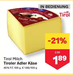 MPreis Tirol milch tiroler adler käse Angebot