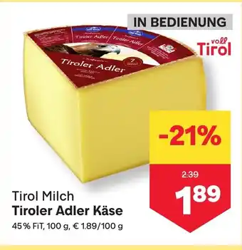 MPreis Tirol milch tiroler adler käse Angebot