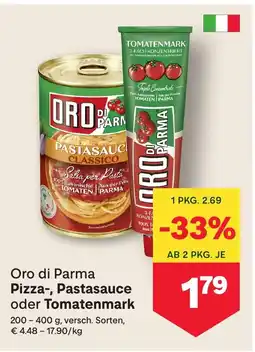 MPreis Oro di Parma Pizza Pastasauce oder Tomatenmark Angebot