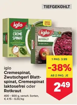 MPreis Cremespinat zwutschgerl blatt spinat cremespinat laktosefrei oder rotkraut Angebot