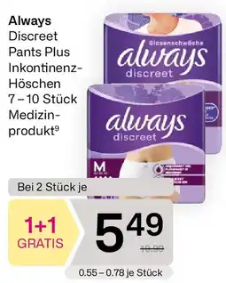 Bipa Always discreet pants plus inkontinenz höschen Angebot