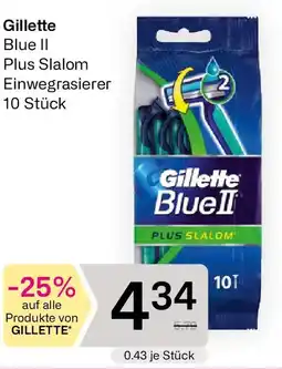 Bipa Gillette Blue II Plus Slalom Einwegrasierer Angebot