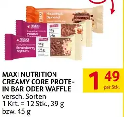 Transgourmet Maxi nutrition creamy core prote in bar oder waffle Angebot