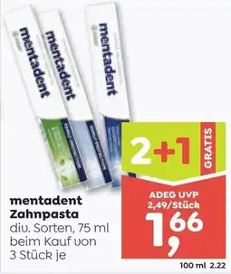 ADEG mentadent Zahnpasta Angebot
