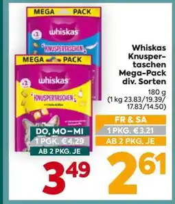 Billa Whiskas Knuspertaschen Mega-Pack div. Sorten Angebot