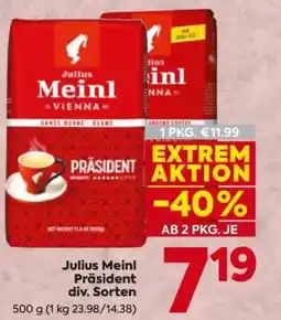Billa Julius Meinl Präsident div. Sorten Angebot