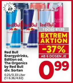 Billa Red Bull Energydrinks, Edition od. The Organics by Red Bull div. Sorten Angebot