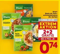Billa Knorr Basis od. Feinschmeckersauce div. Sorten Angebot