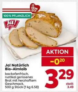 Billa Ja! Natürlich Bio-Almlaib Angebot