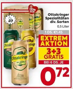 Billa Ottakringer Spezialitäten div. Sorten Angebot