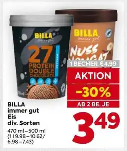 Billa BILLA immer gut Eis div. Sorten Angebot