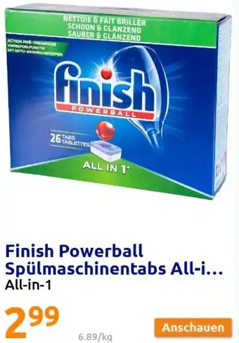 Action Finish Poweball Spülmaschinentabs All-In-1 Angebot