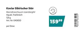 Eurogast Grissemann Kaviar Sibirischer Stör Angebot