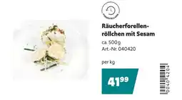 Eurogast Grissemann Räucherforellen- röllchen mit Sesam Angebot