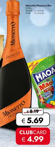 Travel FREE Mionetto prosecco doc Angebot