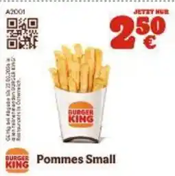 Burger King Pommes Small Angebot