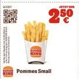 Burger King Pommes Small Angebot