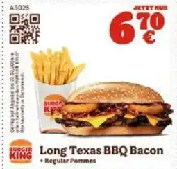 Burger King Long Texas BBQ Bacon Angebot