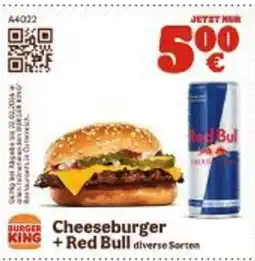 Burger King Cheeseburger + Red Bull Angebot