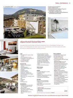 Billa Reisen alpenhotel Kaiserfels Angebot