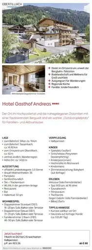 Billa Reisen Hotel Gasthof Andreas Angebot