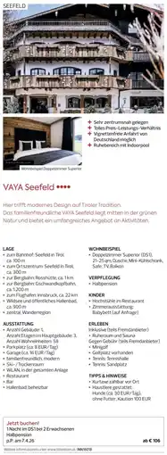 Billa Reisen VAYA Seefeld Angebot
