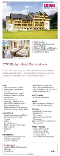 Billa Reisen COOEE alpin Hotel Dachstein Angebot