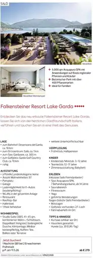 Billa Reisen Falkensteiner Resort Lake Garda Angebot