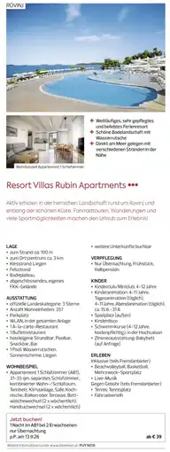 Billa Reisen Resort Villas Rubin Apartments Angebot