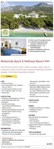 Billa Reisen Bretanide Sport & Wellness Resort Angebot